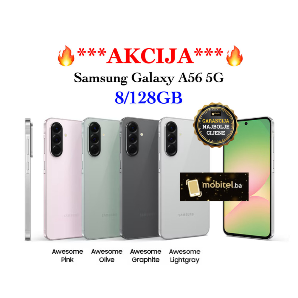 Samsung Galaxy A56 5G 8GB 128GB Lightgray Graphite Pink Olive — fotografija 1