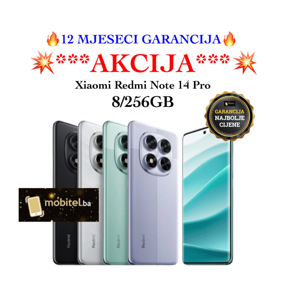 Xiaomi Redmi Note 14 Pro 5G 8GB 256GB Midnight Black Dual — fotografija 1
