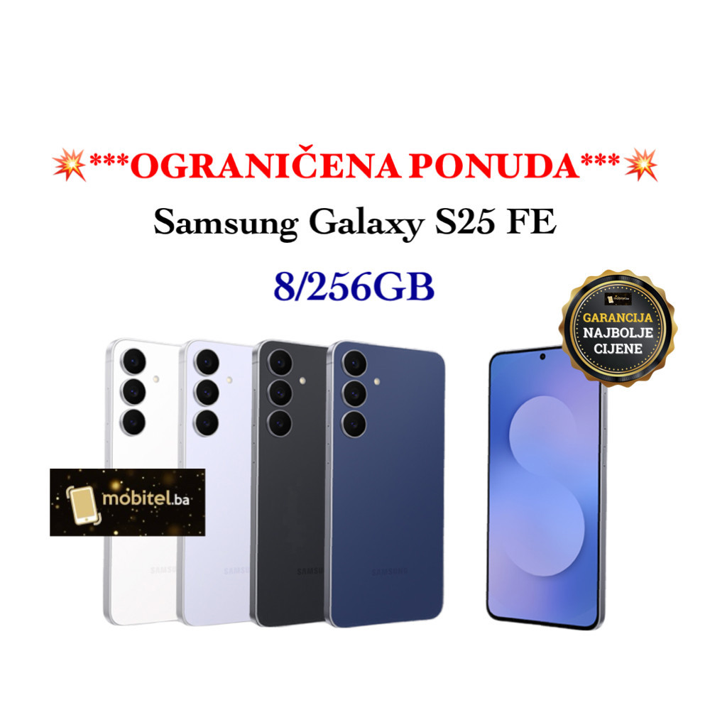 Samsung Galaxy S25 FE S25FE 8GB 256GB Jetblack NOVO — fotografija 1