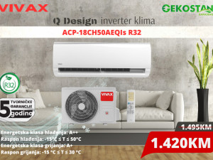 Klima inverter VIVAX Q Design 18-ka 5,3/5,6kW R32 — fotografija 1