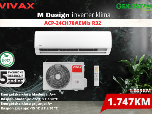 Klima inverter VIVAX M Design 24-ka 7,0/7,3kW R32 — fotografija 1