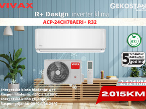 Vivax  inverter klima R+ Design 24-ka R32 (moguća montaža) — fotografija 1