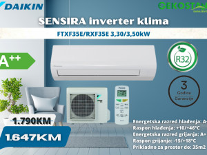 Klima uređaj DAIKIN Sensira FTXF35E/RXF35E 3,3/3,5kW (-8% popust) — fotografija 1