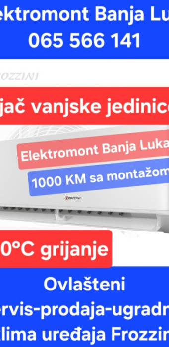 Klima inverter Frozzini 12 Wi-Fi -20 sa montažom 1000 KM B.Luka — fotografija 1