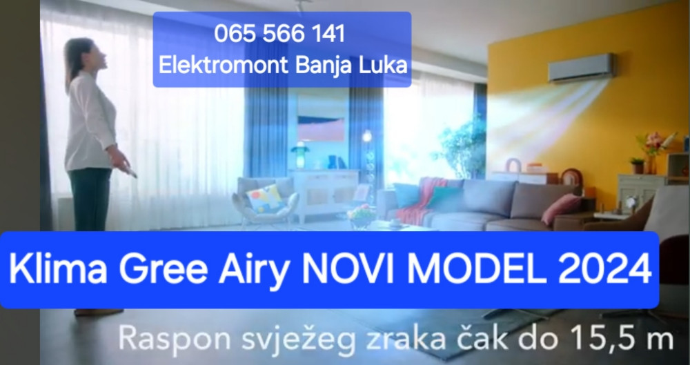 Klima Gree 12 Airy NOVI MODEL sa ugradnjom 065 566 141 B.Luka — fotografija 1