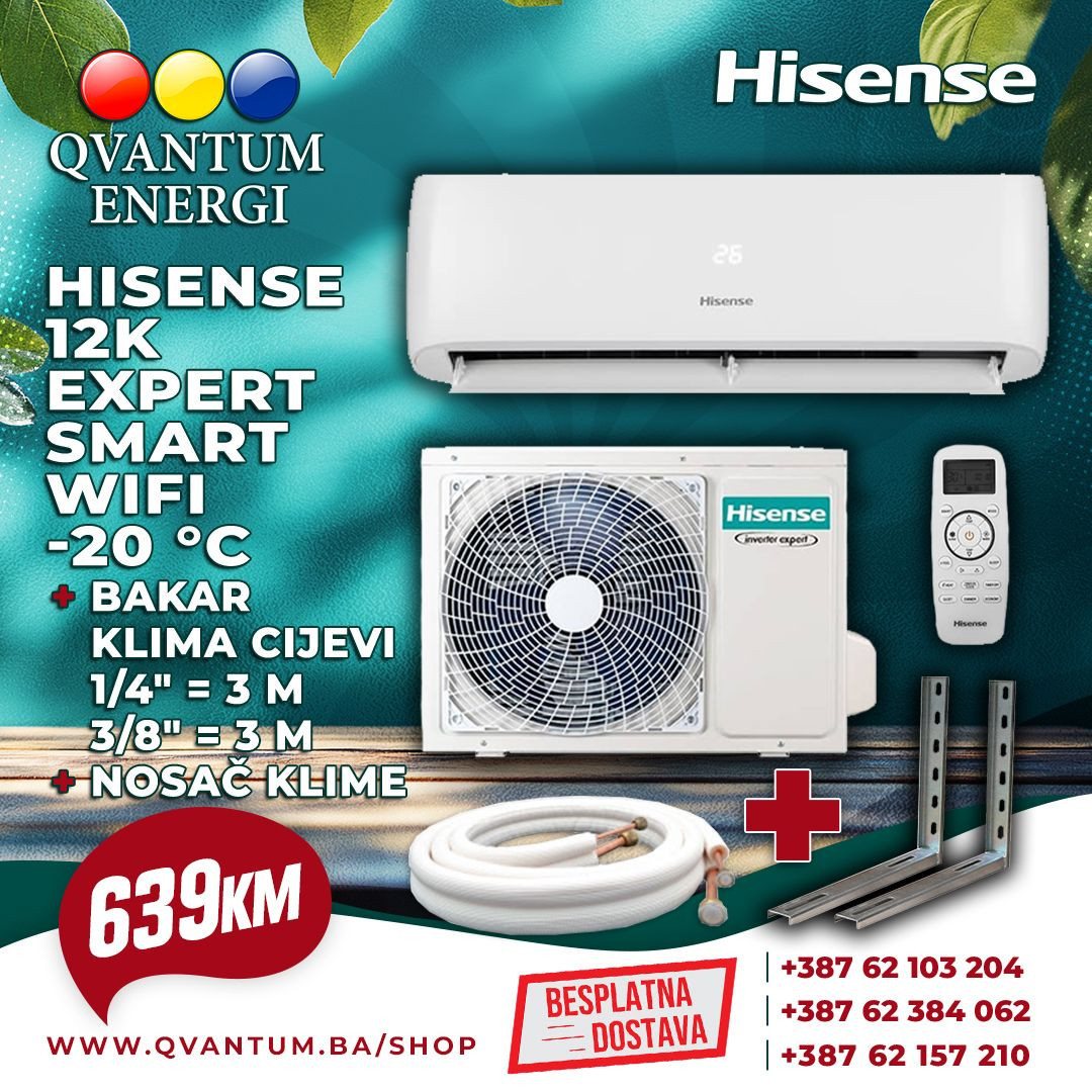KLIMA HISENSE 12K -20 CF35 NOSACI I CIJEVI I DOSTAVA — fotografija 1