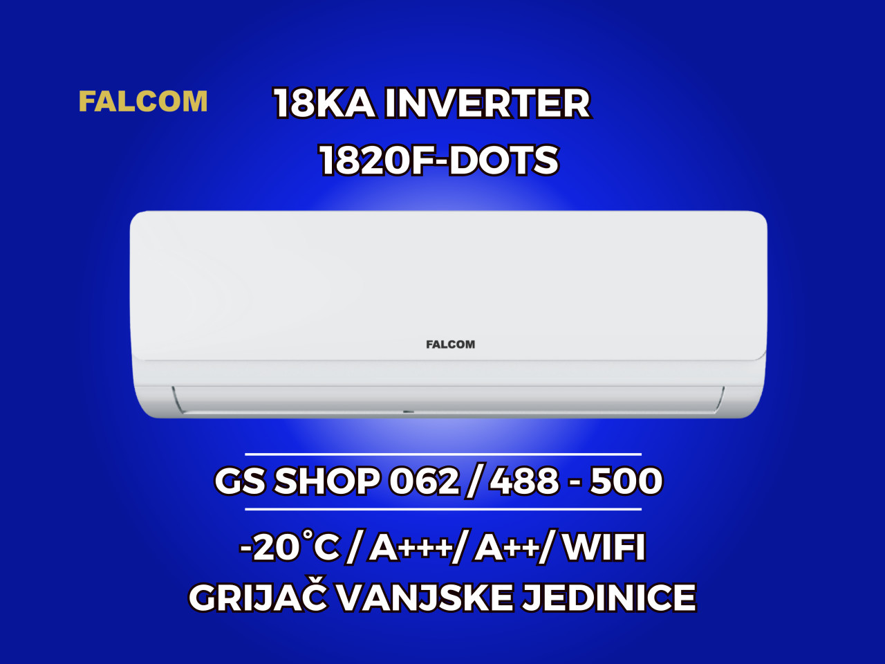 Klima FALCOM 18KA INVERTER -20 WiFi, A+++ GRIJAČ VANJSKE — fotografija 1
