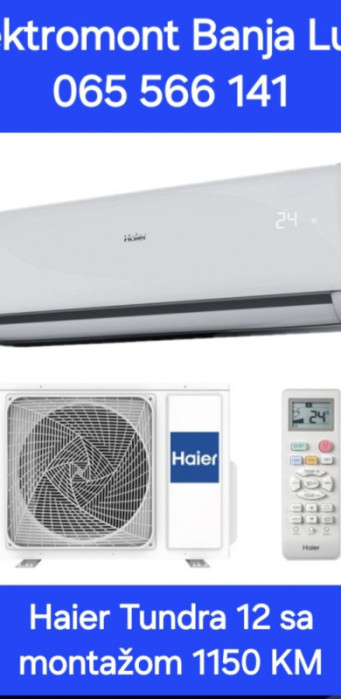 SUPER AKCIJA klima Haier Tundra 12 sa montažom 1200KM Banja Luka — fotografija 1