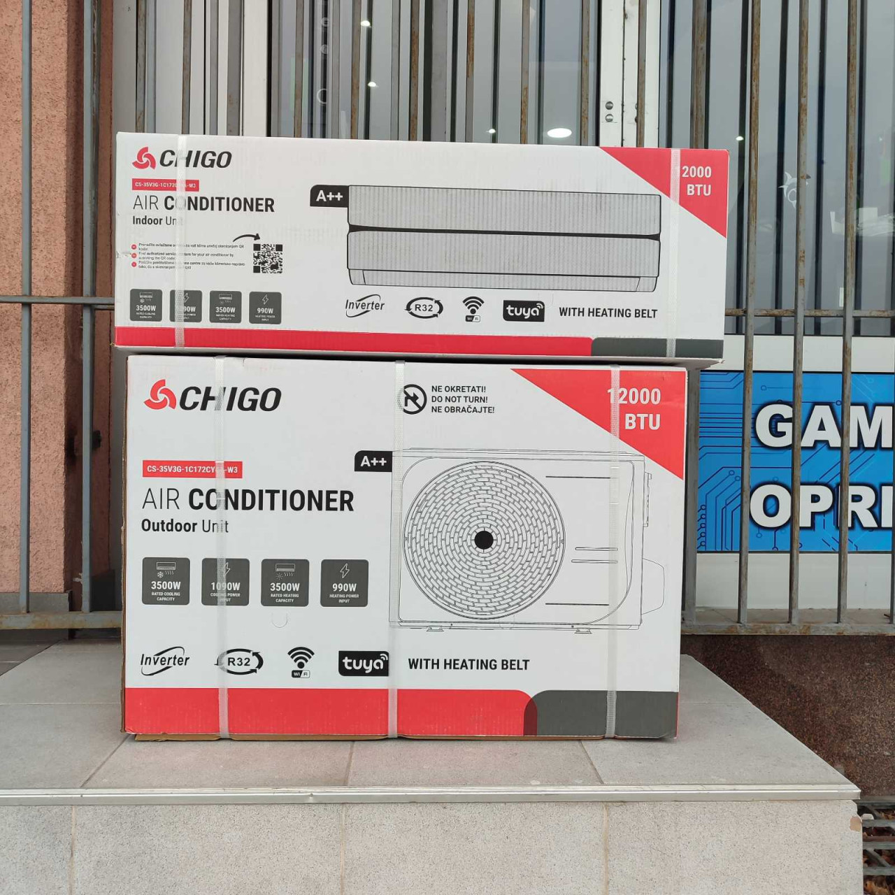 CHIGO Klima Inverter 12ka 3.5kW Vanjski grijač | Siva — fotografija 1