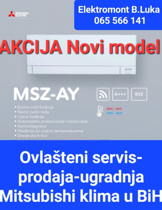Klima Mitsubishi -20C NOVI MODEL 2025 A+++ B.Luka 065 566 141 — fotografija 1