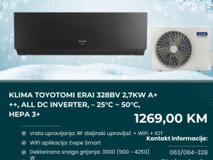 Klima TOYOTOMI Erai 328BV 2,7kW A+++,Inverter, -25C-50C, HEPA 3+