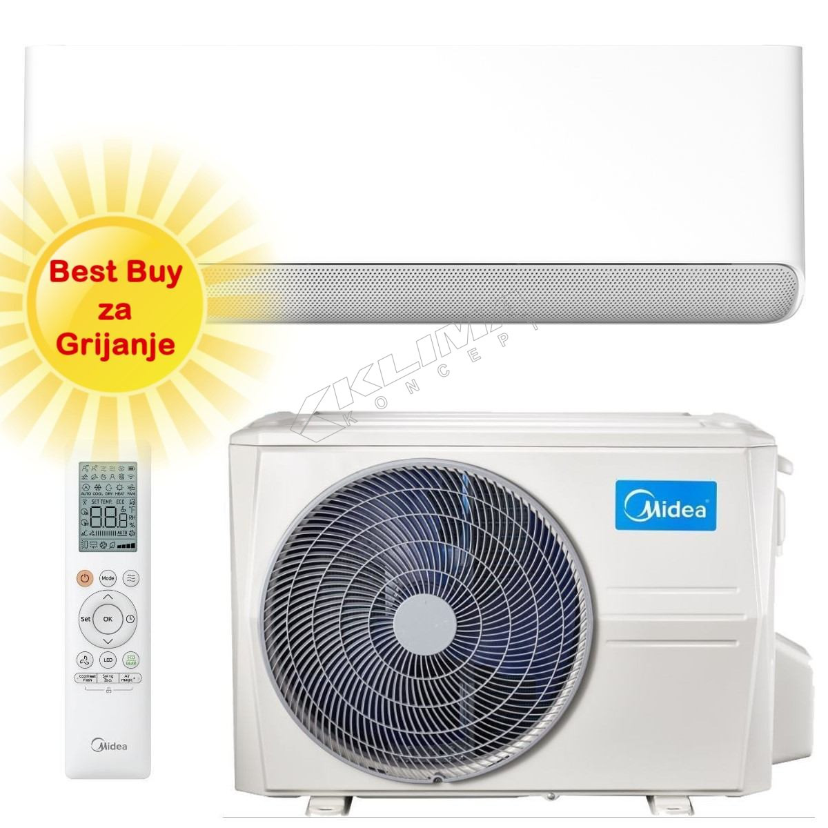 Midea klima 12 BREEZELESS E 3.5 kW MSCB1BU-12HRFN8-QRD-MOX103-... — fotografija 1