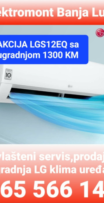AKCIJA klima LGS12EC Wi-Fi dual INVERTER sa montažom 1399KM — fotografija 1