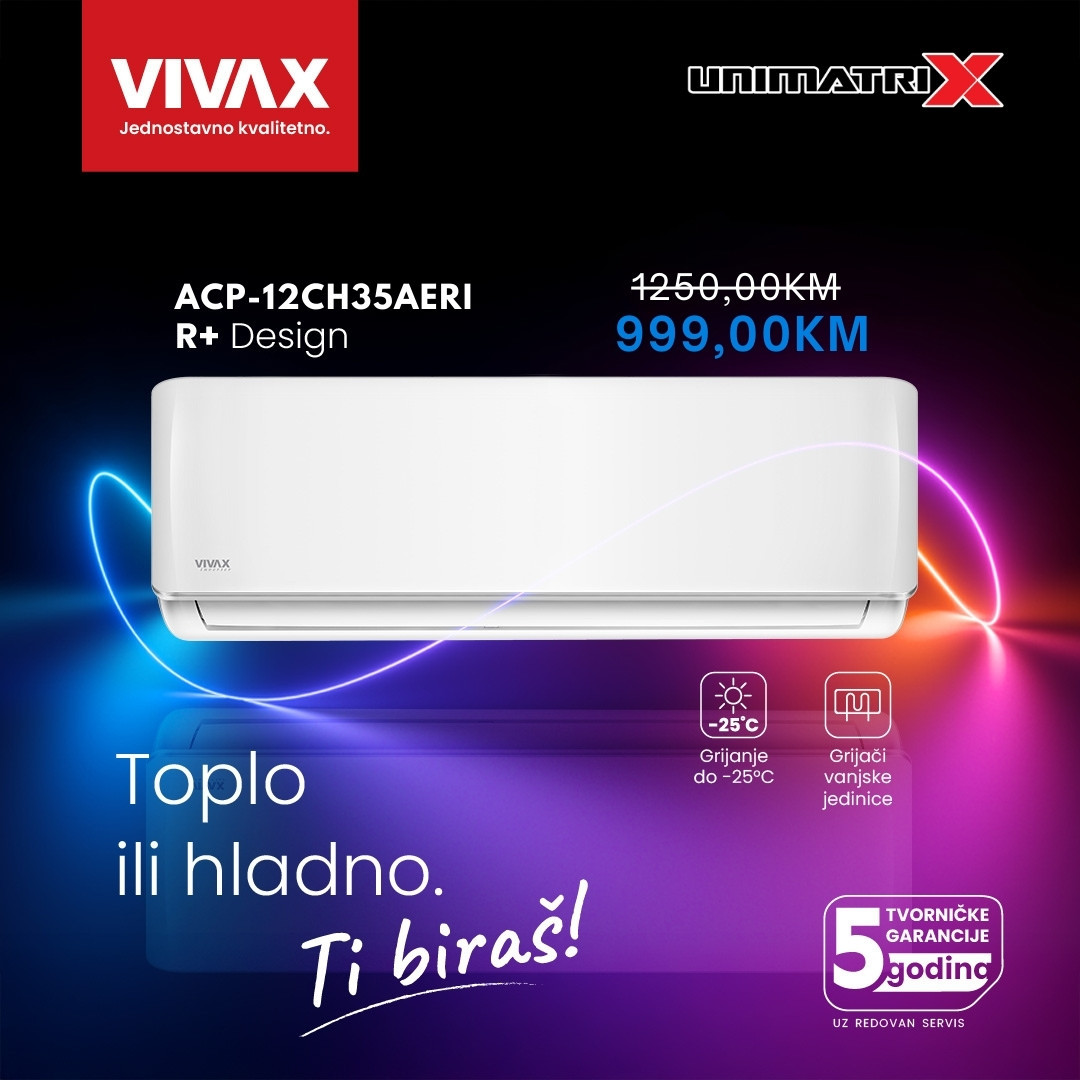 Klima Vivax ACP-12CH35AERI Inverter Vanjski Grijač — fotografija 1