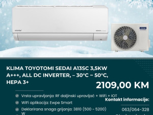 Klima TOYOTOMI Sedai A13SC 3,5kW A+++,Inverter, -30C-50C, HEPA 3+