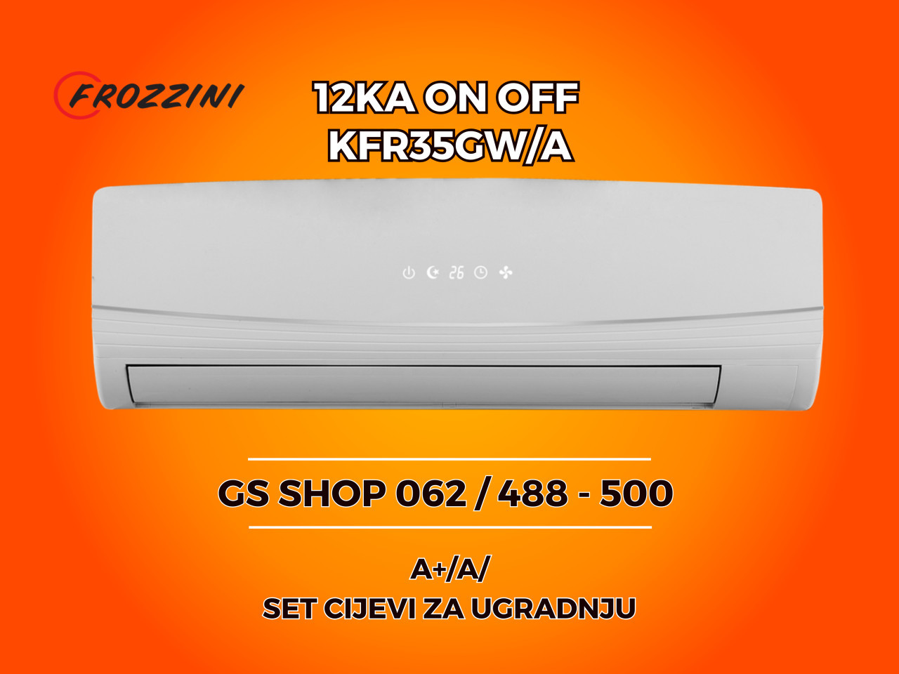 Klima Frozzini 12KA ON / OFF CIJEVI GRATIS — fotografija 1