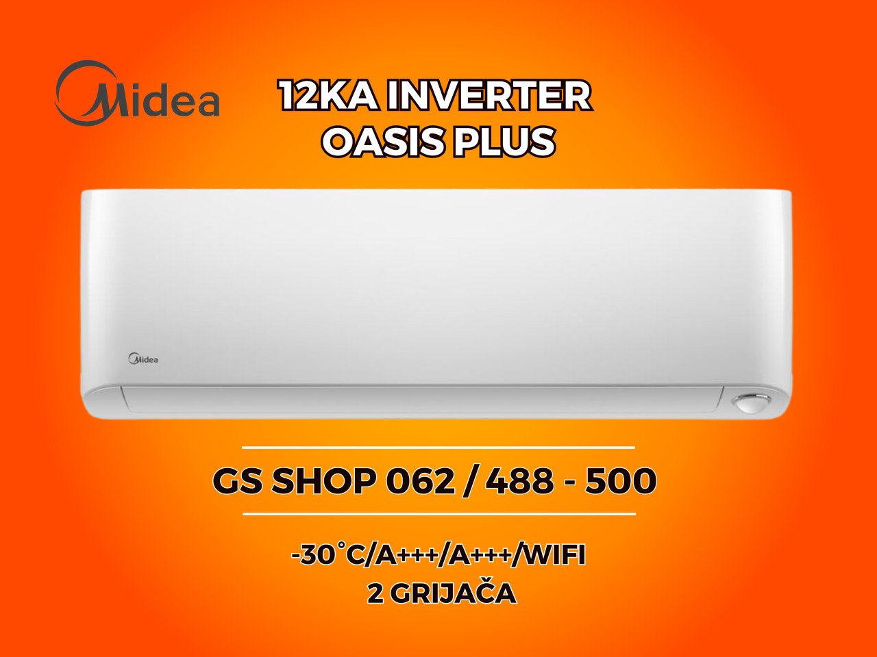 Klima Midea Oasis PLUS 12KA -30/A+++/DVA GRIJAČA — fotografija 1
