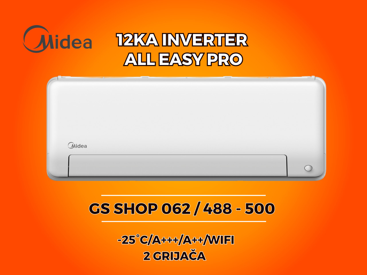 Klima Midea All Easy Pro 12KA -25/A+++/DVA GRIJAČA — fotografija 1