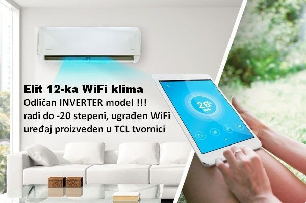 Elit 12-ka WiFi A++ INVERTER do -20 klima INV-12HE Smart by TCL — fotografija 1