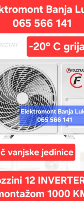 Klima 12 Frozzini INVERTER -20 grijač sa montažom 1000 KM B.Luka — fotografija 1