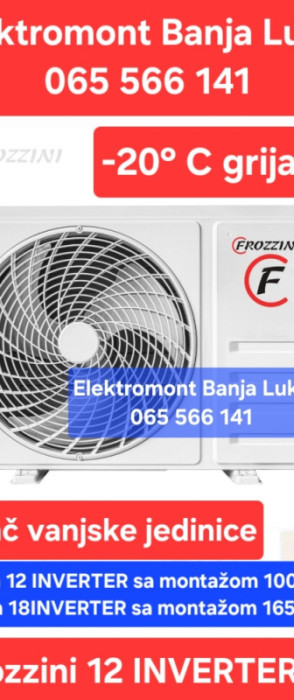 Klima Frozzini sa montažom INVERTER i obična 065 566 141 B.Luka — fotografija 1