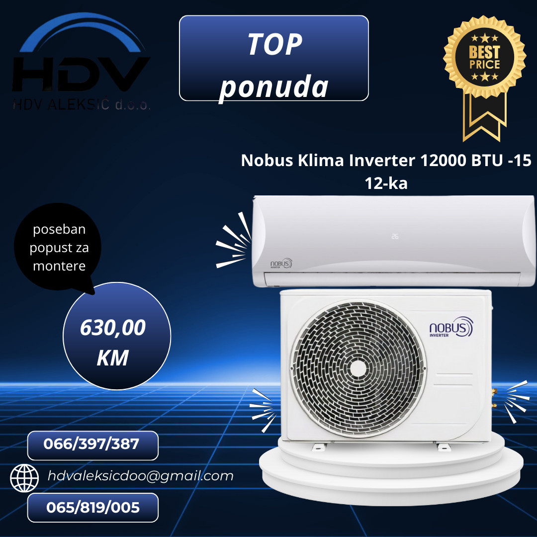 Klima uredjaj Nobus inverter 12 BTU -15 — fotografija 1
