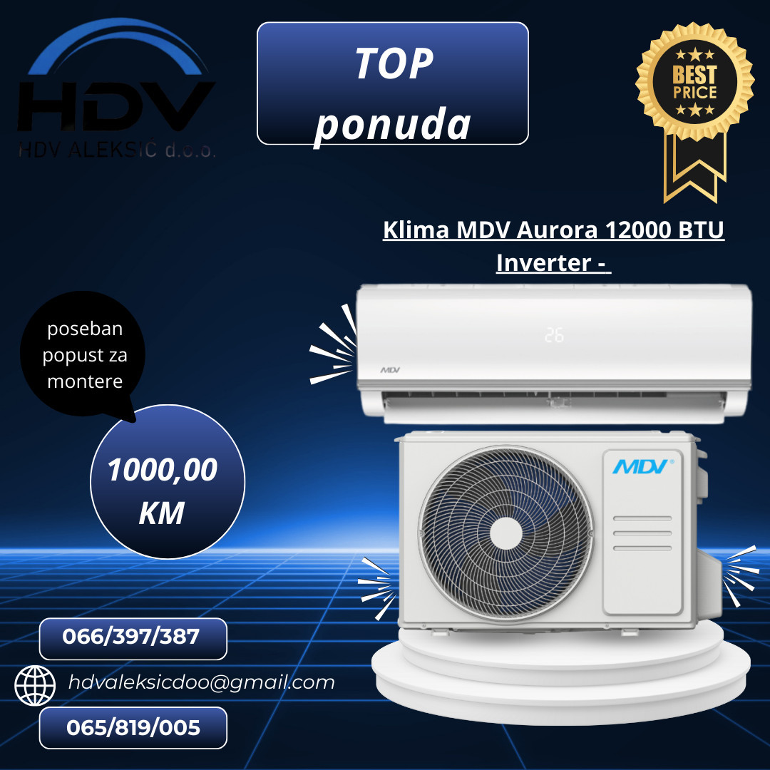 MDV Midea Klima Aurora 12000 BTU Inverter 12-ka — fotografija 1