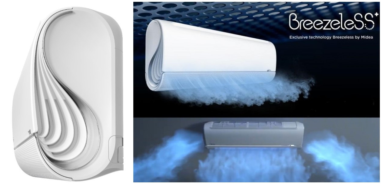 KLIMA INVERTER MIDEA BREEZELESS S -25 12000BTU GRIJAČ — fotografija 1