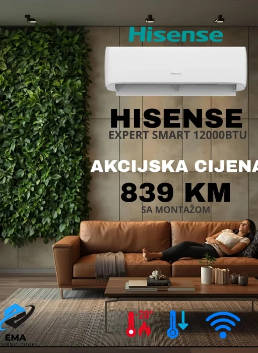 KLIMA INVERTER HISENSE 12-ka | -20 | WIFI | CF35YR1FG UGRADNJA — fotografija 1