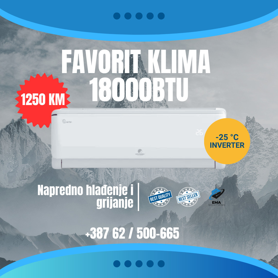 KLIMA INVERTER FAVORIT 18-ka JD HB -25C GRIJAČ — fotografija 1