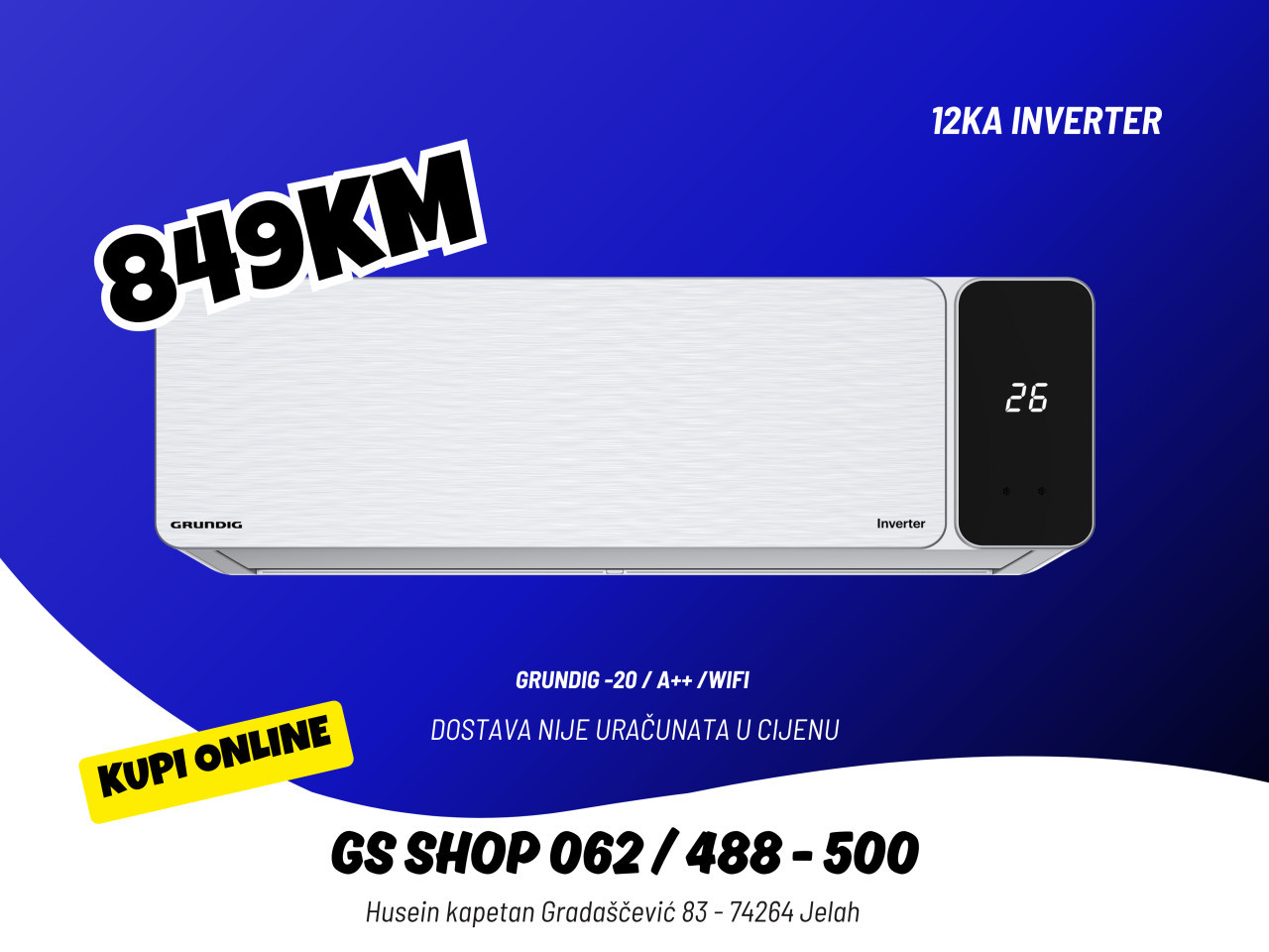 Grundig klima GEEPDH 120/121 INVERTER -20 WiFi — fotografija 1
