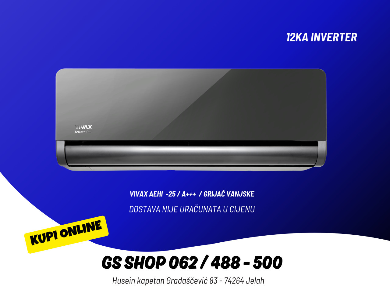 Klima VIVAX 12KA INVERTER -25 A+++ 12CH35AEHI+ GRAY MIRROR — fotografija 1
