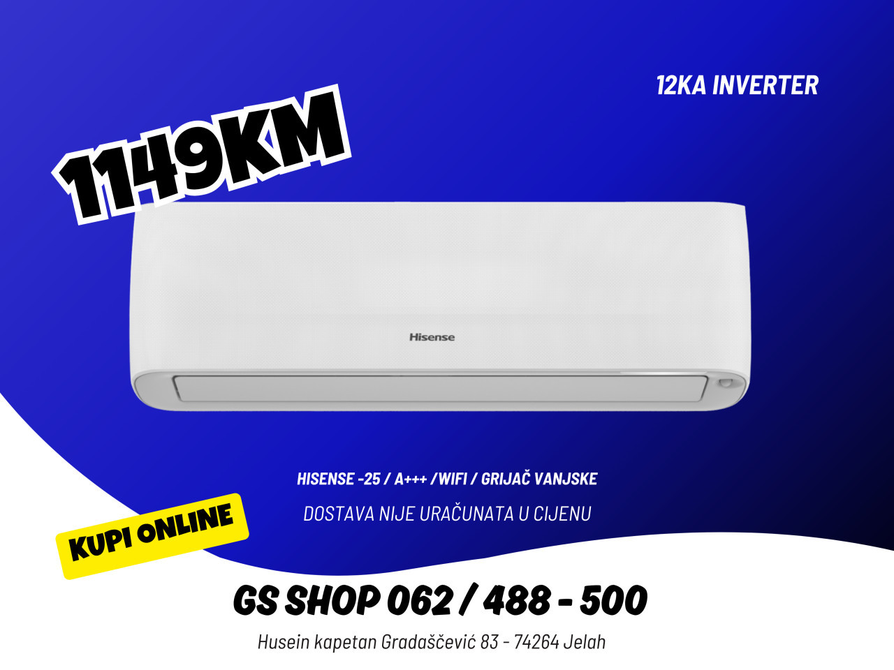 Klima Hisense 12-KA Energy Nordic QH35 -25 A+++ GRIJAČ VANJSKE — fotografija 1