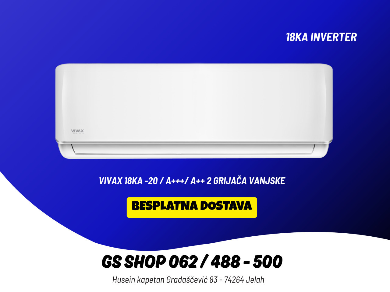 Klima VIVAX 18KA INVERTER -20 A+++ 18CH50AERI+ R DESIGN — fotografija 1