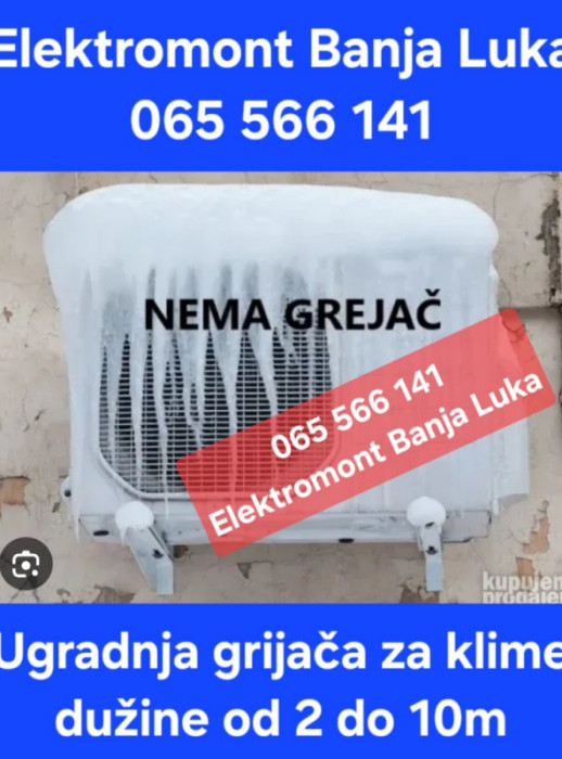 Ugradnja grijača u klime Banja Luka 065 566 141 Elektromont — fotografija 1
