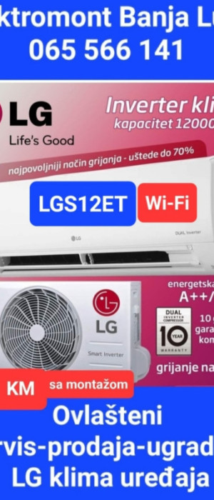 Klima LGS12EC Wi-Fi sa montažom 1499KM B.Luka 065 566 141 — fotografija 1