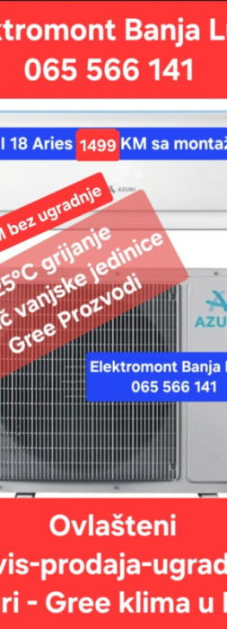 Super AKCIJA -25C klima 18 INVERTER Azuri sa ugradnjom 1499 KM — fotografija 1