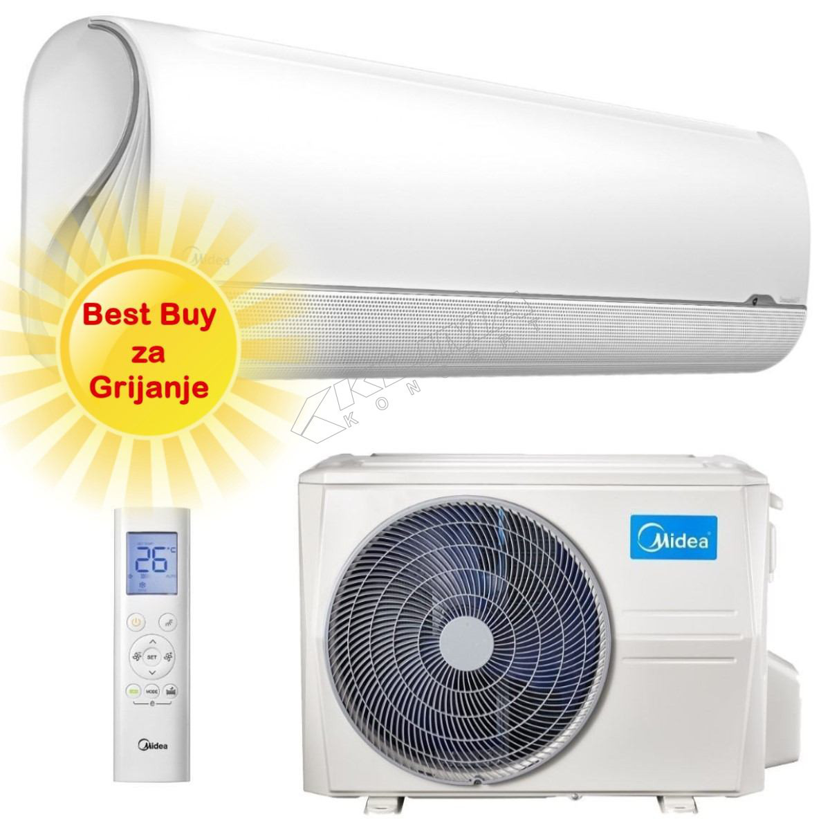 Midea BREEZELESS -S12 INVERTER QUATRO -25 SA GRIJAČIMA — fotografija 1
