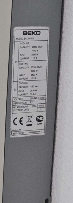 Klima Beko BK 260 XR — fotografija 1