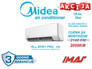 KLIMA INVERTER  5kW ALL EASY PRO -25C MIDEA A+++  SA MONTAŽOM — fotografija 1