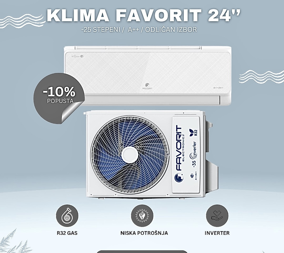 Klima Favorit 12-18ka inverter komplet sve s materijalom i rukama — fotografija 1
