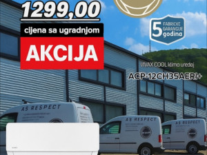 Klima inverter VIVAX AERI 12 sa montazom 1299,00 KM UGRADNJA — fotografija 1