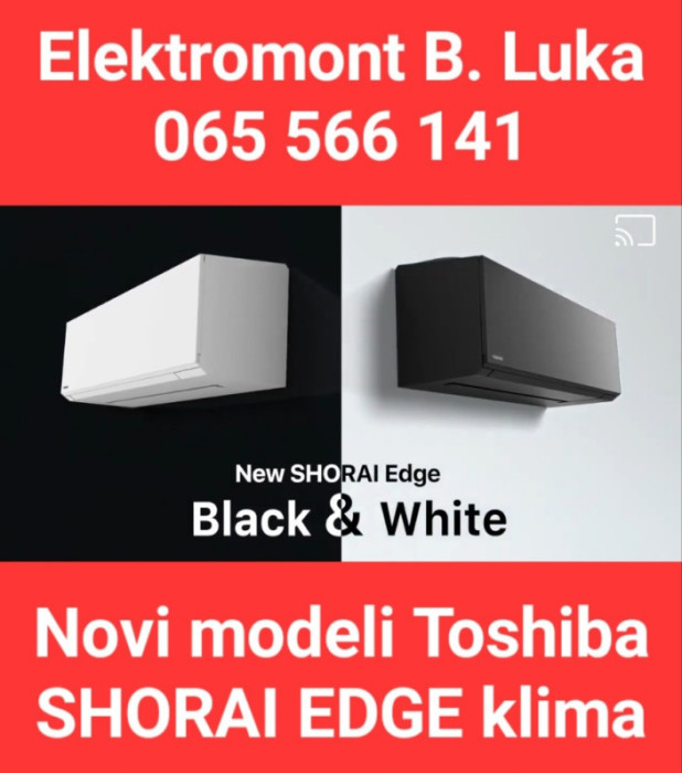 Klima Toshiba Shorai edge Black Novi model 065 566 141 — fotografija 1