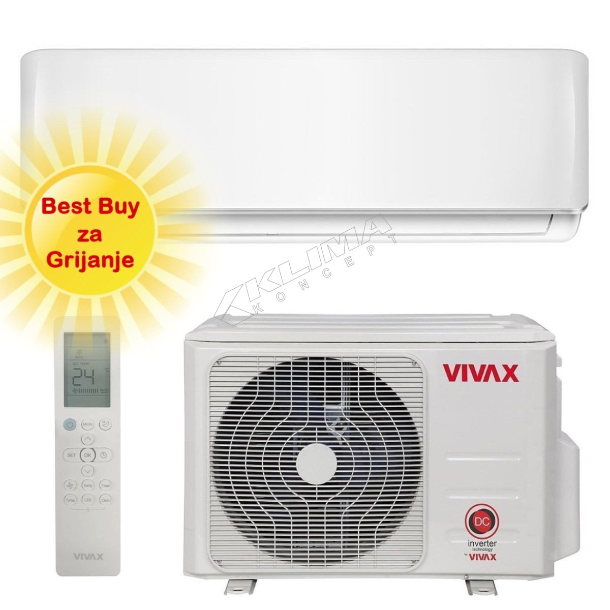 Vivax klima ACP-12CH35AERI Inverter (do-25C) — fotografija 1