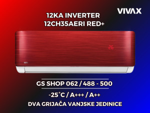 Klima VIVAX 12KA INVERTER -25 A+++ 12CH35AERI RED+ — fotografija 1