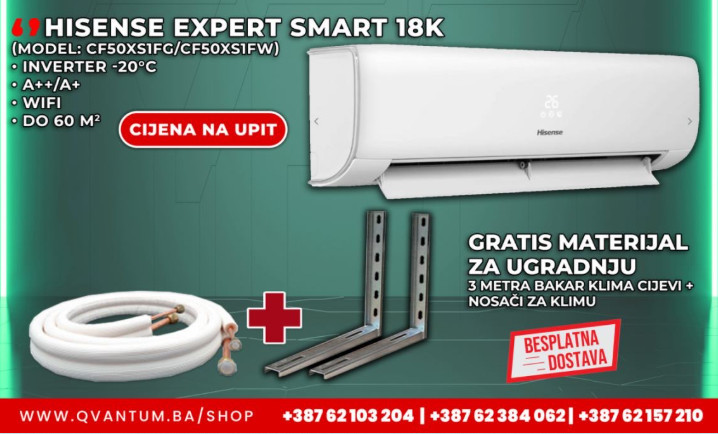 KLIMA HISENSE 18K EXPERT SMART -20 INVERTER DOSTAVA — fotografija 1