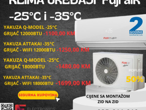 KLIMA FUJI AIR Q MODEL -25C - GRIJAC TACNE A+++