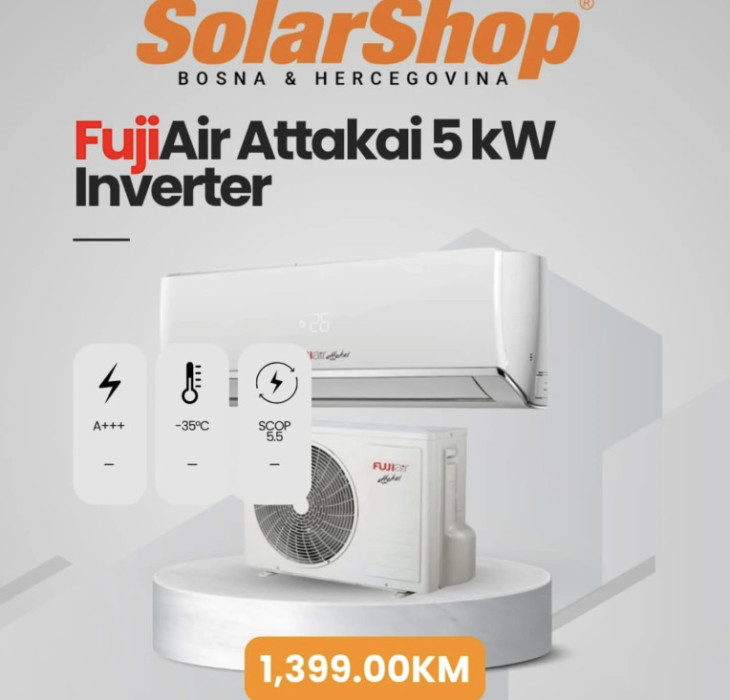 Inverter klima uređaji FujiAir Attakai 5,5 kW A+++, -35C Wifi — fotografija 1