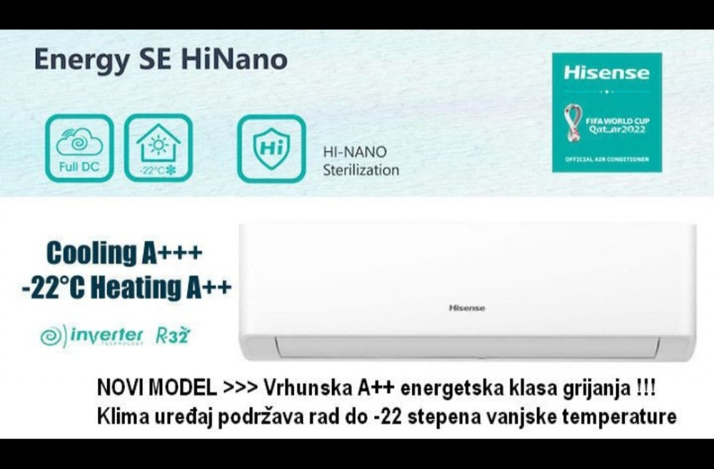 Klima 12 inverter hisense se hi nano — fotografija 1