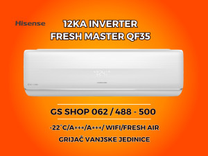 Klima Hisense 12-KA Fresh Master QF35 -22 A+++ — fotografija 1